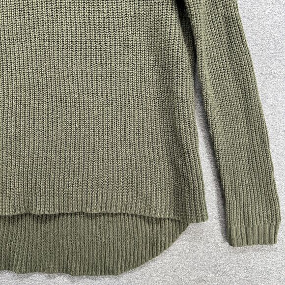 Vtg COTTON-ON Sweater Women's XS Green Knit Large Open Back Cut Out Long Sleeve - Picture 2 of 9